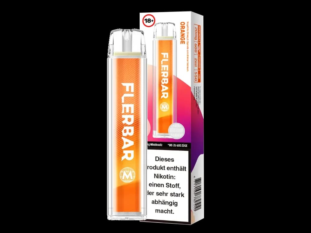 Flerbar - M Einweg E-Zigarette - Alberry (Packung: 1er Packung / Stärke: 20 mg/ml / Geschmack: Orange) (4475,00 EUR / liter)
