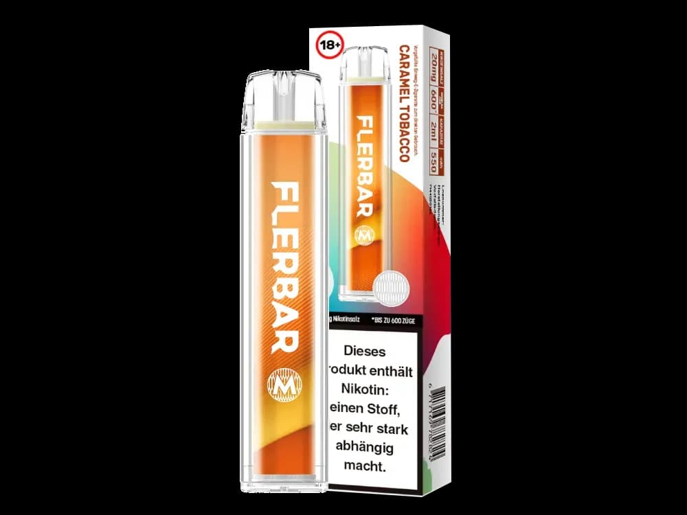 Flerbar - M Einweg E-Zigarette - Alberry (Packung: 1er Packung / Stärke: 20 mg/ml / Geschmack: Caramel Tobacco) (4475,00 EUR / liter)