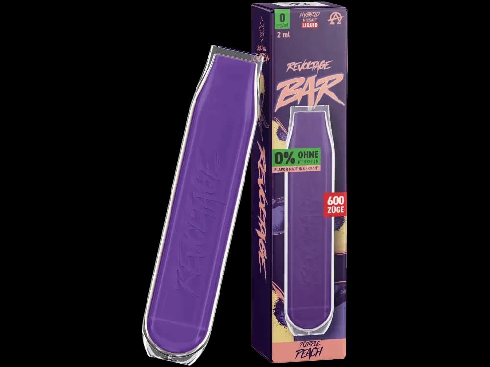 Revoltage Bar Einweg E-Zigarette - Aqua Berries (Packung: 1er Packung / Stärke: 0 mg/ml / Geschmack: Purple Peach) (4475,00 EUR / liter)