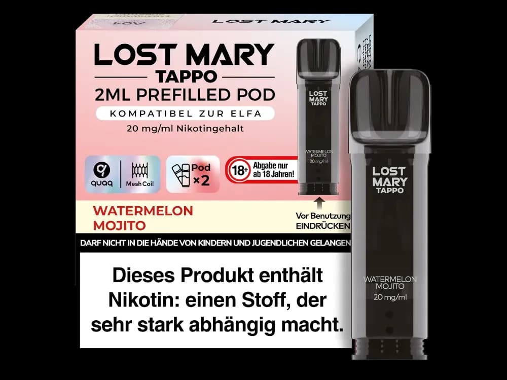 Lost Mary - Tappo Pod (2 Stück pro Packung) - Blue Razz Lemonade (Packung: 1er Packung / Stärke: 20 mg/ml / Geschmack: Watermelon Mojito) (2987,50...