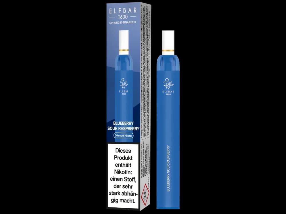 Elfbar T600 Einweg E-Zigarette - Blueberry (Packung: 1er Packung / Stärke: 20 mg/ml / Geschmack: Blueberry Sour Raspberry) (4475,00 EUR / liter)