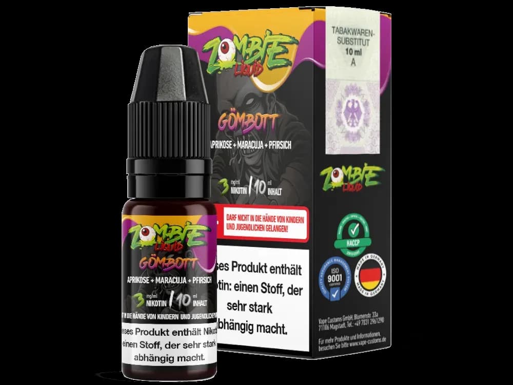 Zombie - E-Zigaretten Liquid - Gömbott (Packung: 1er Packung / Stärke: 3 mg/ml / Geschmack: Gömbott) (795,00 EUR / liter)