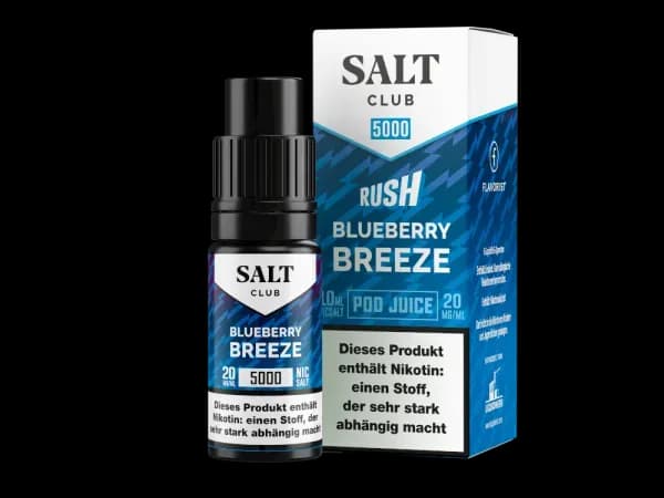 Salt Club - 5000 - Nikotinsalz Liquid 20 mg/ml - Blueberry Breeze (Packung: 1er Packung / Stärke: 20 mg/ml / Geschmack: Blueberry Breeze) (795,00...