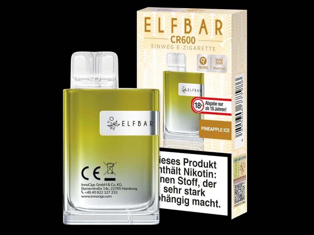 Elfbar - CR600 Einweg E-Zigarette - Alps Ice (Packung: 1er Packung / Geschmack: Pineapple Ice) (4475,00 EUR / liter)