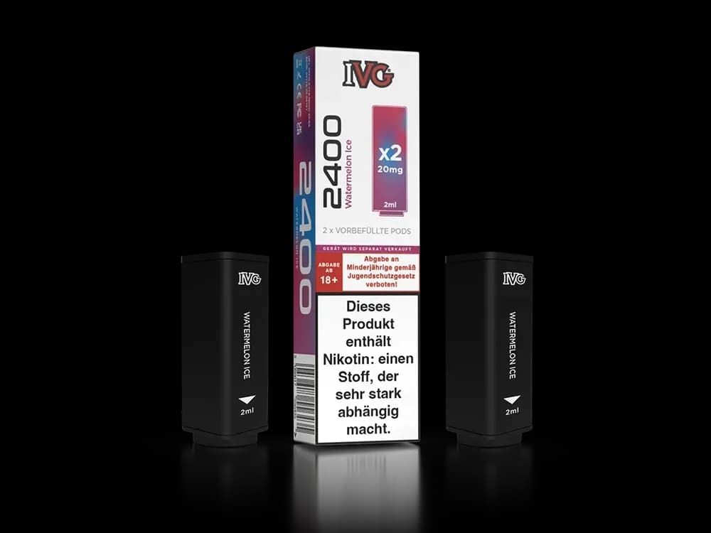 IVG - 2400 Pod 20mg/ml (2 Stück pro Packung) - Blue Razz Cherry (Packung: 1er Packung / Stärke: 20 mg/ml / Geschmack: Watermelon Ice) (2237,50 EUR...
