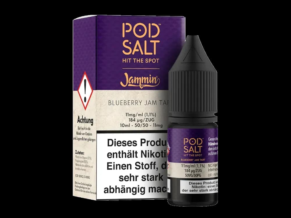 Pod Salt Fusion - Blueberry Jam Tart - Nikotinsalz Liquid (Packung: 1er Packung / Stärke: 11 mg/ml) (1095,00 EUR / liter)
