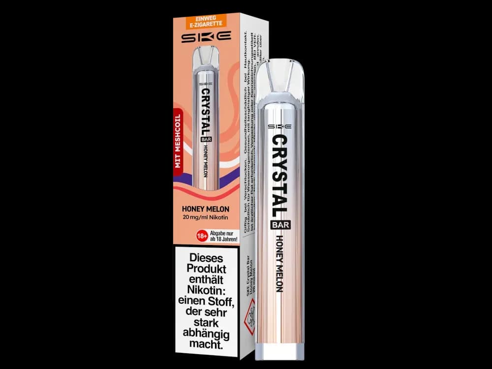SKE - Crystal Bar Einweg E-Zigarette (Packung: 1er Packung / Stärke: 20 mg/ml / Geschmack: Honey Melon) (4475,00 EUR / liter)
