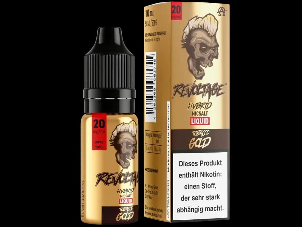Revoltage - Tobacco Gold - Hybrid Nikotinsalz Liquid - Tobacco Gold (Packung: 1er Packung / Stärke: 20 mg/ml) (995,00 EUR / liter)