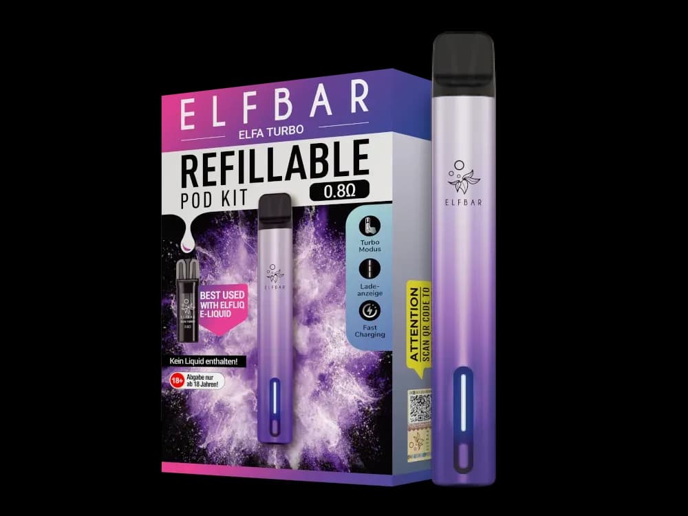 Elfbar - Elfa Turbo E-Zigaretten Set (Farbe: aurora-lila / Packung: 1er Packung)