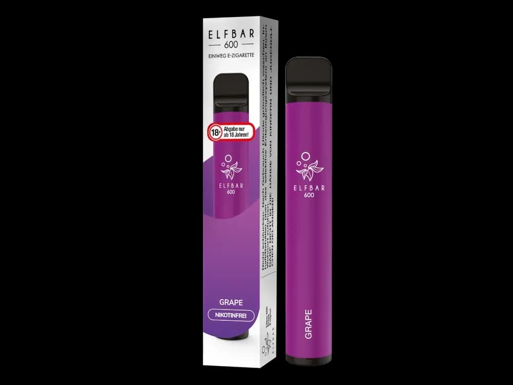 Elfbar 600 Einweg E-Zigarette - Blueberry (Packung: 1er Packung / Stärke: 0 mg/ml / Geschmack: Grape) (4475,00 EUR / liter)