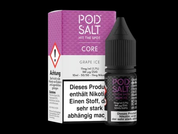 Pod Salt Core - Nikotinsalz Liquid - Grape Ice (Packung: 1er Packung / Stärke: 20 mg/ml / Geschmack: Grape Ice) (995,00 EUR / liter)
