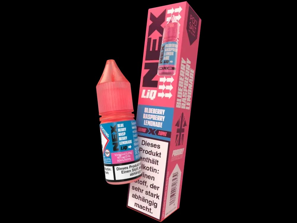 Pod Salt - NexLiq - Nikotinsalz Liquid - Blueberry Raspberry Lemonade (Packung: 1er Packung / Stärke: 10 mg/ml / Geschmack: Blueberry Raspberry...
