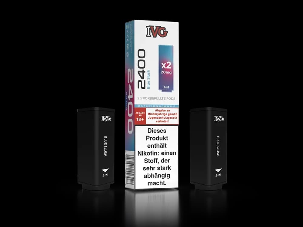 IVG - 2400 Pod 20mg/ml (2 Stück pro Packung) - Blue Razz Cherry (Packung: 1er Packung / Stärke: 20 mg/ml / Geschmack: Blue Slush) (2237,50 EUR /...