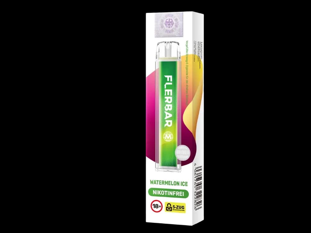 Flerbar - M Einweg E-Zigarette - Apple Ice (Packung: 1er Packung / Stärke: 0 mg/ml / Geschmack: Watermelon Ice) (4475,00 EUR / liter)