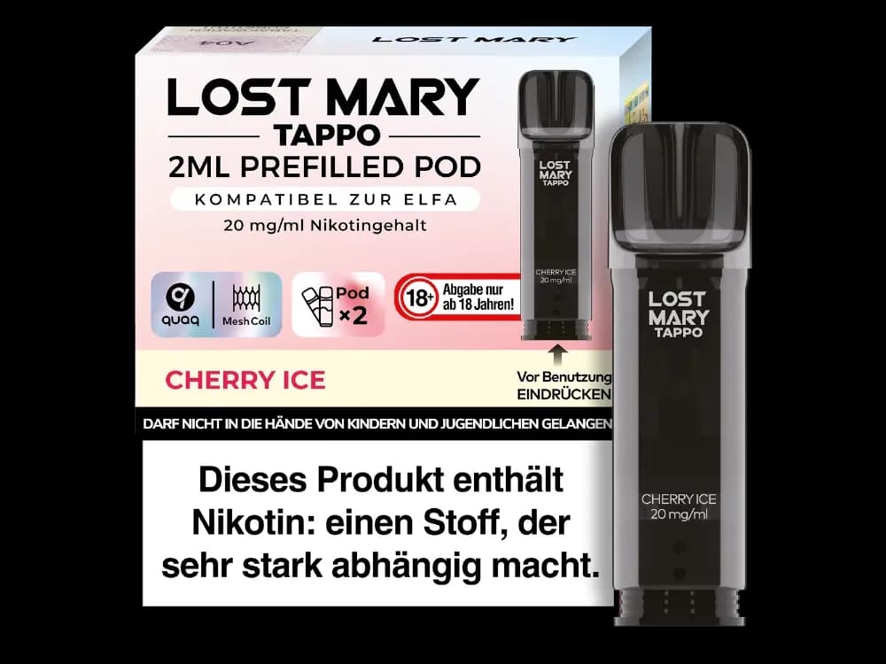 Lost Mary - Tappo Pod (2 Stück pro Packung) - Blue Razz Lemonade (Packung: 1er Packung / Stärke: 20 mg/ml / Geschmack: Cherry Ice) (2987,50 EUR /...