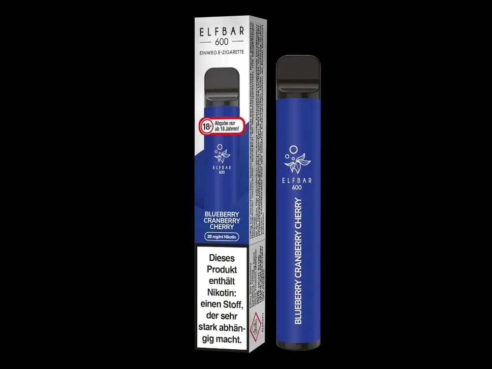Elfbar 600 Einweg E-Zigarette - Apple Peach (Packung: 1er Packung / Stärke: 20 mg/ml / Geschmack: Blueberry Cranberry Cherry) (4475,00 EUR / liter)