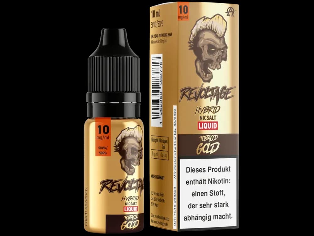 Revoltage - Tobacco Gold - Hybrid Nikotinsalz Liquid - Tobacco Gold (Packung: 1er Packung / Stärke: 10 mg/ml) (995,00 EUR / liter)