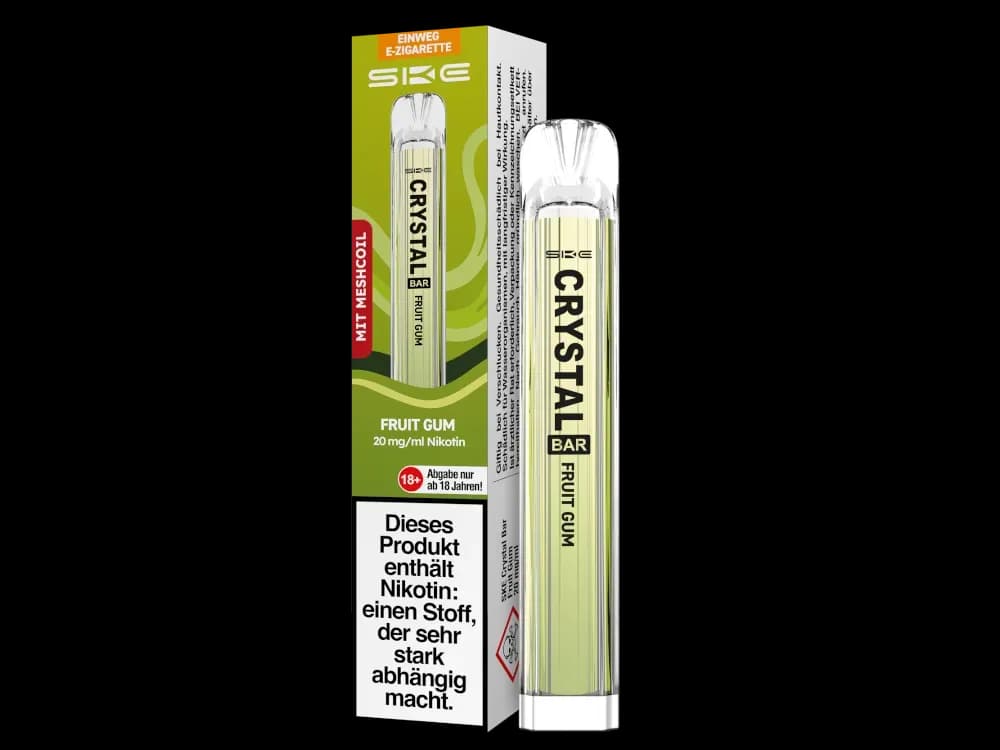 SKE - Crystal Bar Einweg E-Zigarette (Packung: 1er Packung / Stärke: 20 mg/ml / Geschmack: Fruit Gum) (4475,00 EUR / liter)
