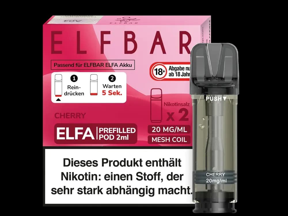 Elfbar Elfa Pod 20mg/ml (2 Stück) - Blue Razz Lemonade (Packung: 1er Packung / Stärke: 20 mg/ml / Geschmack: Cherry Candy) (2987,50 EUR / liter)