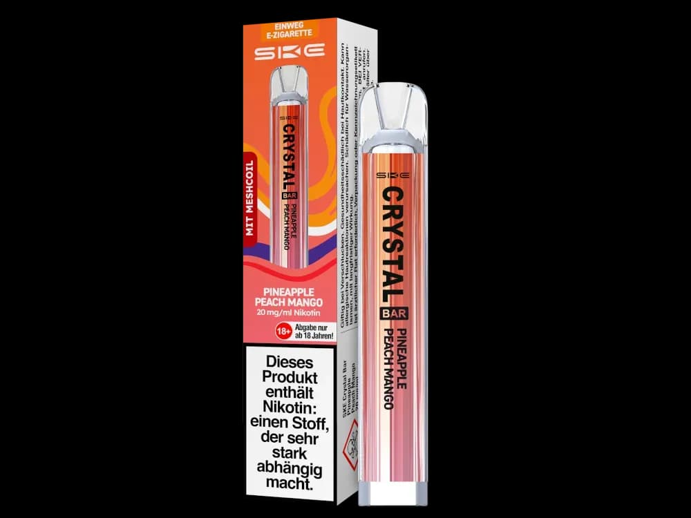SKE - Crystal Bar Einweg E-Zigarette (Packung: 1er Packung / Stärke: 20 mg/ml / Geschmack: Pineapple Peach Mango) (4475,00 EUR / liter)