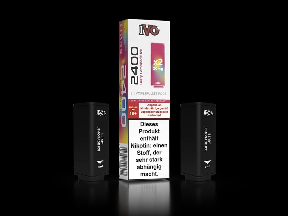 IVG - 2400 Pod 20mg/ml (2 Stück pro Packung) - Blue Razz Cherry (Packung: 1er Packung / Stärke: 20 mg/ml / Geschmack: Berry Lemonade Ice) (2237,50...