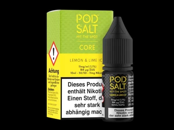 Pod Salt Core - Nikotinsalz Liquid - Lemon & Lime Ice (Packung: 1er Packung / Stärke: 20 mg/ml / Geschmack: Lemon & Lime Ice) (995,00 EUR / liter)