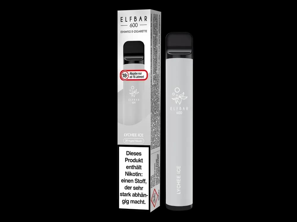 Elfbar 600 Einweg E-Zigarette - Apple Peach (Packung: 1er Packung / Stärke: 20 mg/ml / Geschmack: Lychee Ice) (4475,00 EUR / liter)