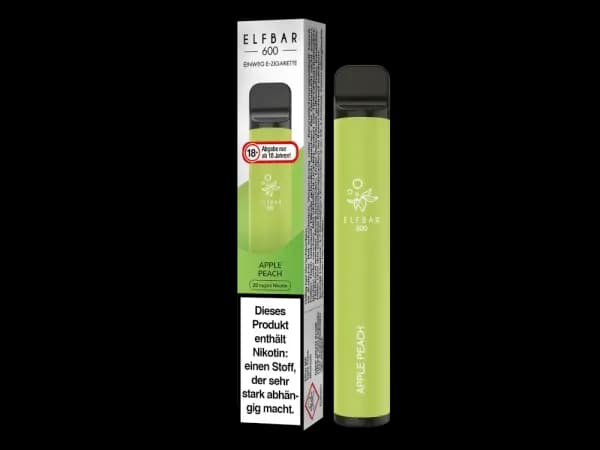 Elfbar 600 Einweg E-Zigarette - Apple Peach (Packung: 1er Packung / Stärke: 20 mg/ml / Geschmack: Watermelon BG) (4475,00 EUR / liter)