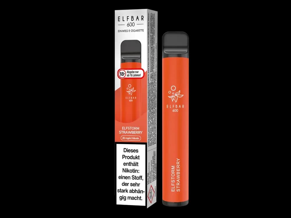 Elfbar 600 Einweg E-Zigarette - Apple Peach (Packung: 1er Packung / Stärke: 20 mg/ml / Geschmack: Strawberry Elfergy) (4475,00 EUR / liter)