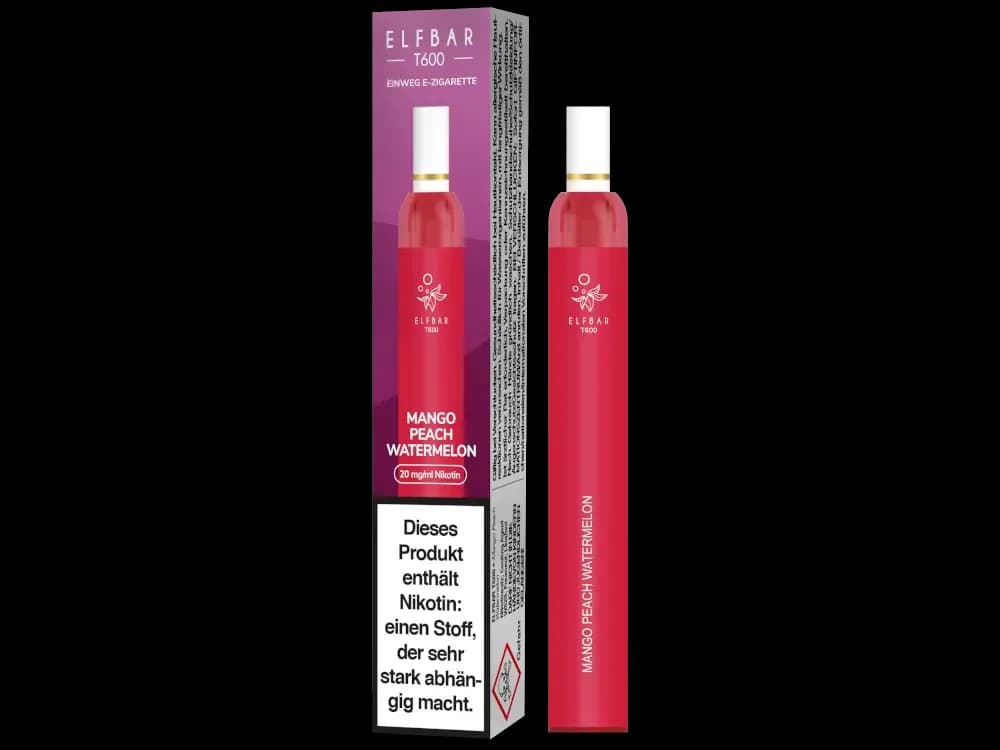 Elfbar T600 Einweg E-Zigarette - Blueberry (Packung: 1er Packung / Stärke: 20 mg/ml / Geschmack: Mango Peach Watermelon) (4475,00 EUR / liter)