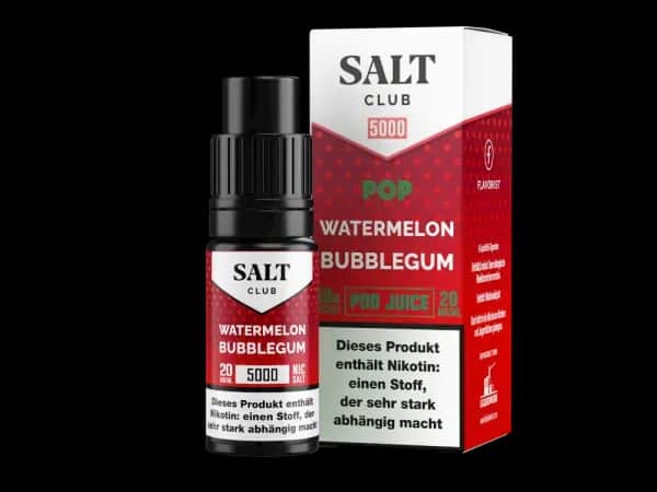Salt Club - 5000 - Nikotinsalz Liquid 20 mg/ml - Watermelon Bubblegum (Packung: 1er Packung / Stärke: 20 mg/ml / Geschmack: Watermelon Bubblegum)...