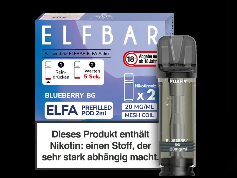 Elfbar Elfa Pod 20mg/ml (2 Stück) - Blue Razz Lemonade (Packung: 1er Packung / Stärke: 20 mg/ml / Geschmack: Blueberry BG) (2987,50 EUR / liter)