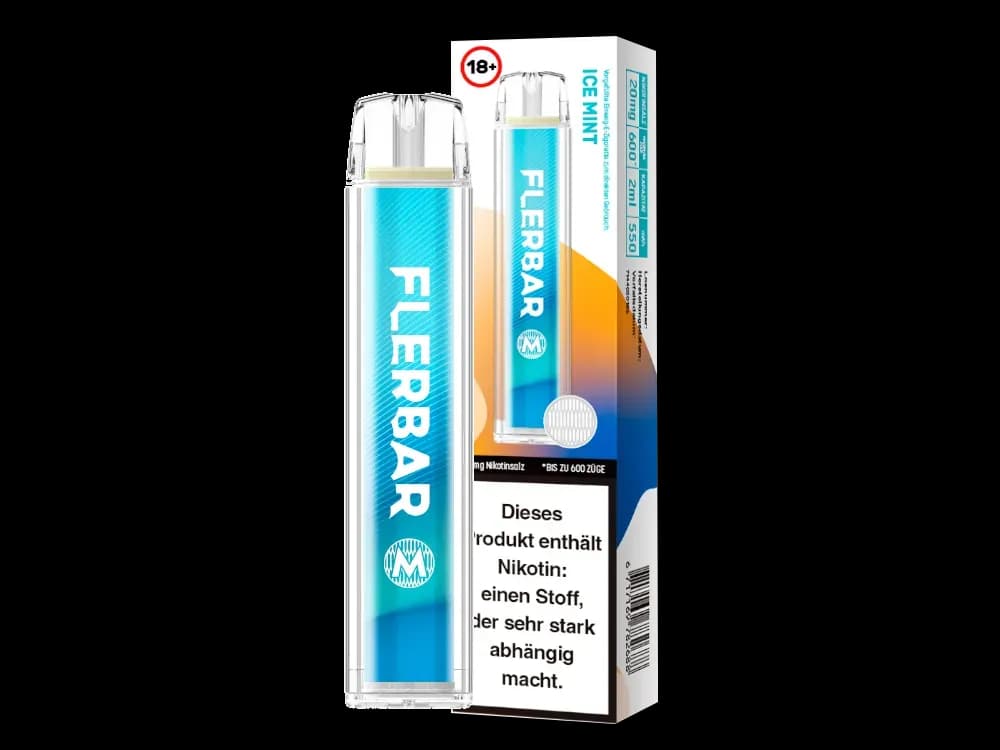 Flerbar - M Einweg E-Zigarette - Alberry (Packung: 1er Packung / Stärke: 20 mg/ml / Geschmack: Ice Mint) (4475,00 EUR / liter)