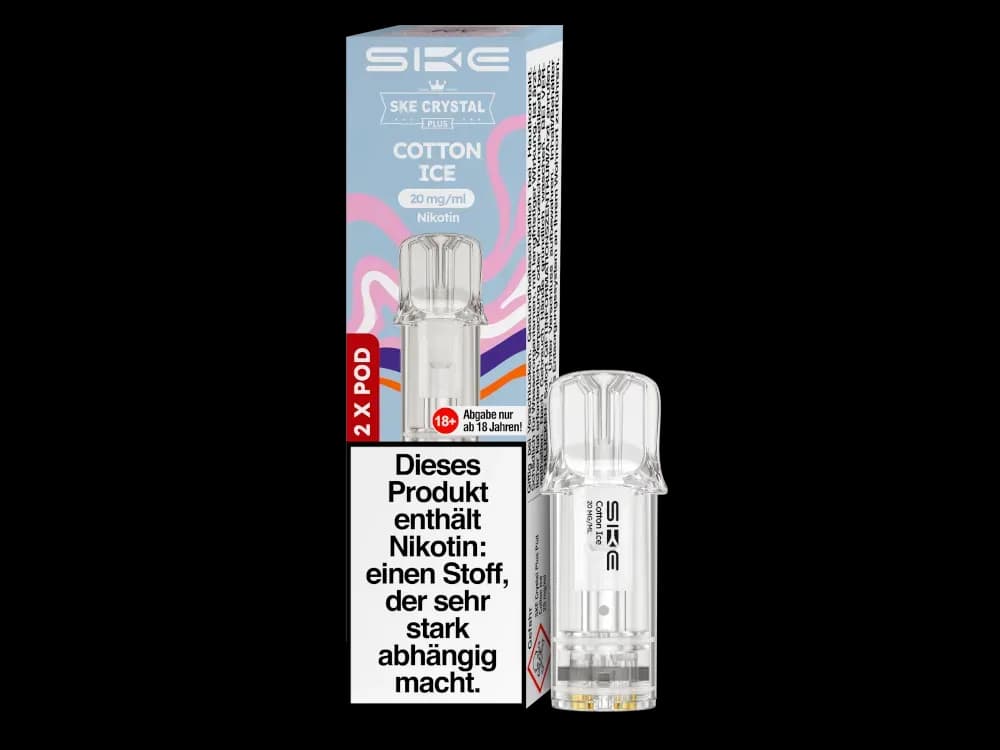 SKE - Crystal Plus Pod (2 Stück pro Packung) - Blueberry Cherry Blackberry (Packung: 1er Packung / Geschmack: Cotton Ice) (2487,50 EUR / liter)