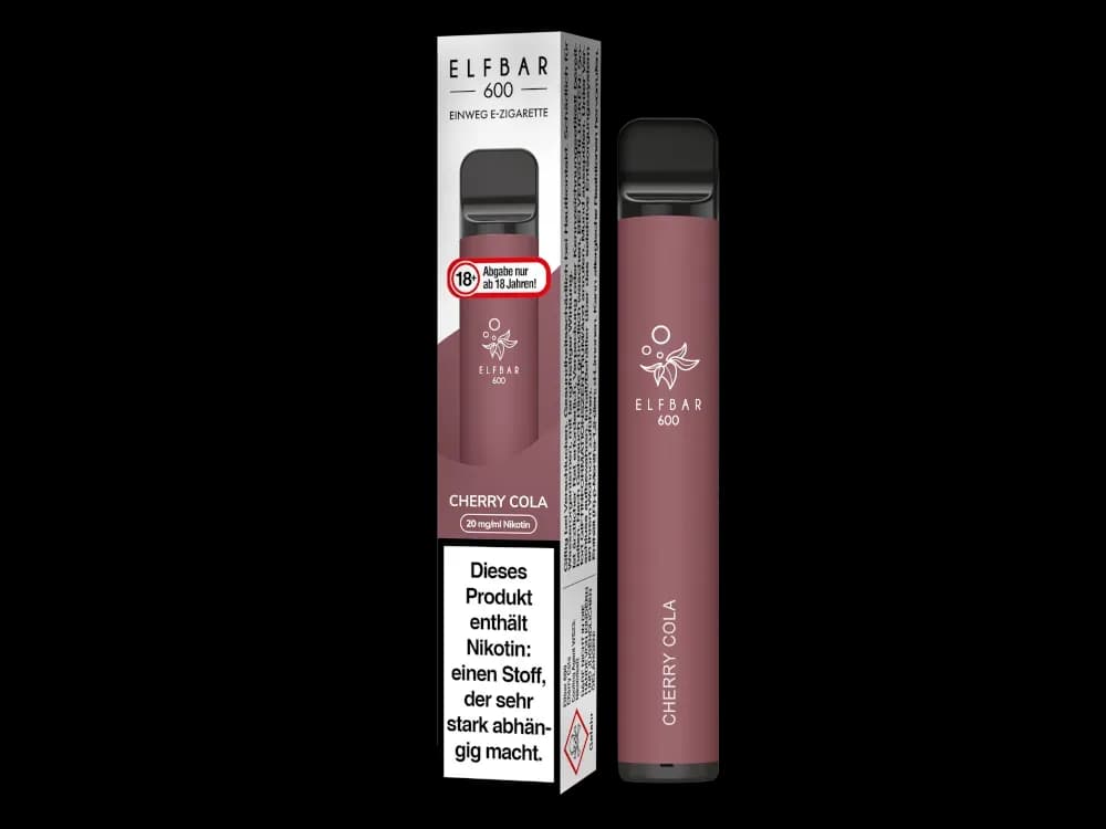 Elfbar 600 Einweg E-Zigarette - Apple Peach (Packung: 1er Packung / Stärke: 20 mg/ml / Geschmack: Cherry Cola) (4475,00 EUR / liter)