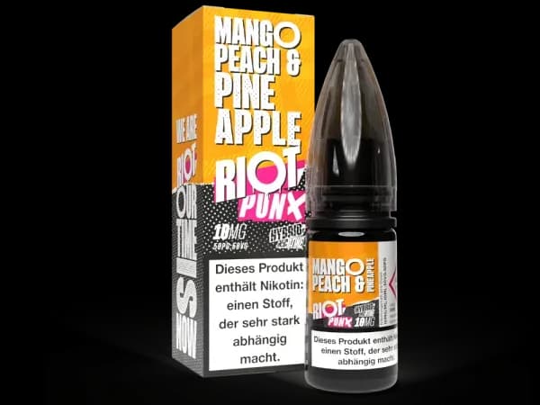 Riot Squad - PUNX - Hybrid Nikotinsalz Liquid - Mango, Peach & Pineapple (Packung: 1er Packung / Stärke: 5 mg/ml / Geschmack: Mango, Peach &...